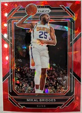 🏀2022-23 Prizm Basketball Mikal Bridges Red Cracked Ice #120 KNICKS RARE VHTF
