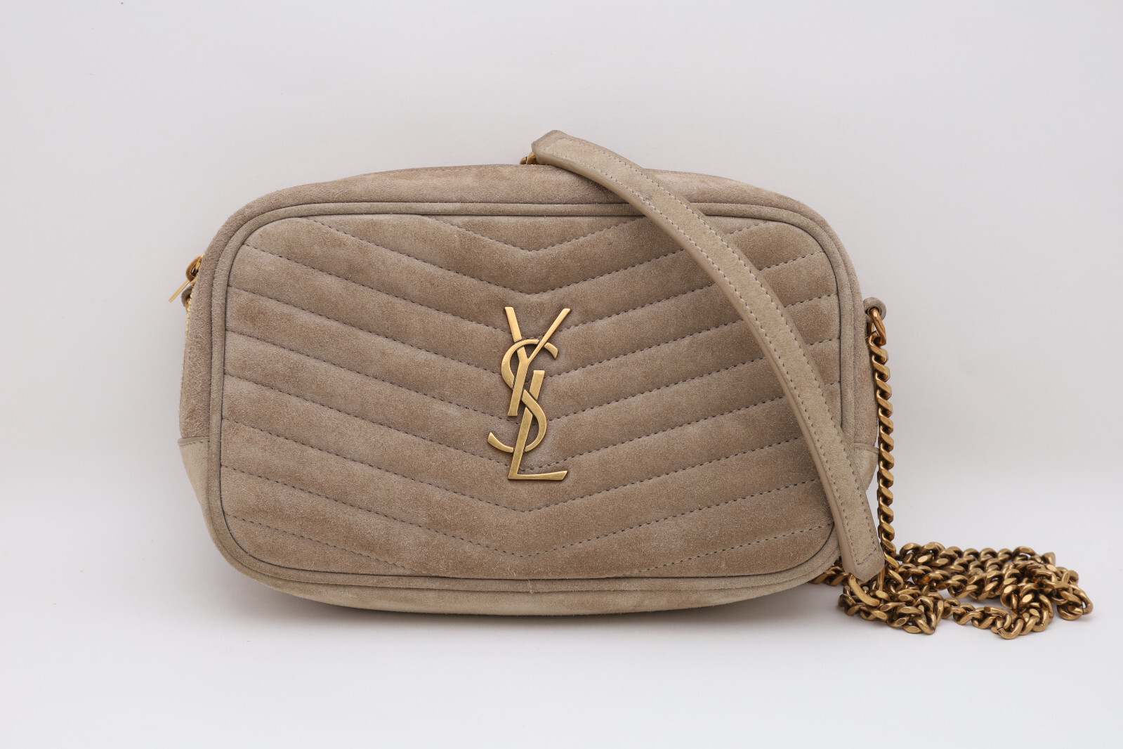 Borsa a tracolla YSL Saint Laurent Lou Mini in camoscio