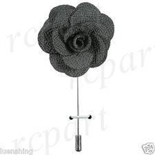 New in box formal Men's Suit chest brooch gray flower lapel pin wedding prom
