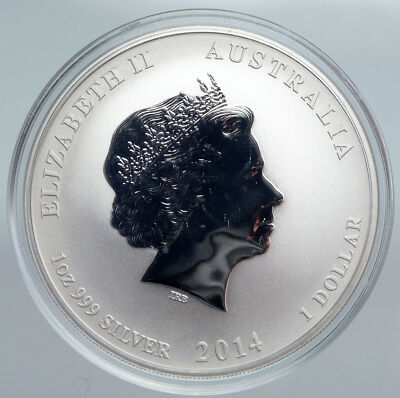 2014 AUSTRALIA Year of Horse CHINESE Zodiac COLORIZED Silver