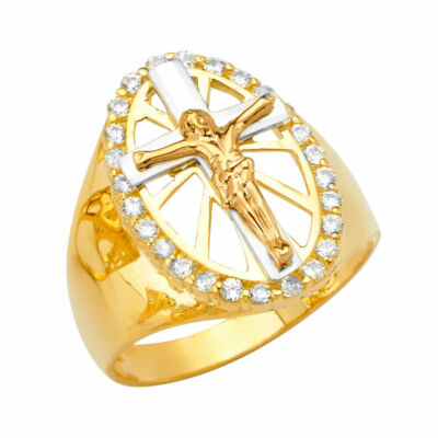 14K Yellow Gold Cubic Zirconia Men's Ring / Avg. Weight - 6.5 grams | eBay