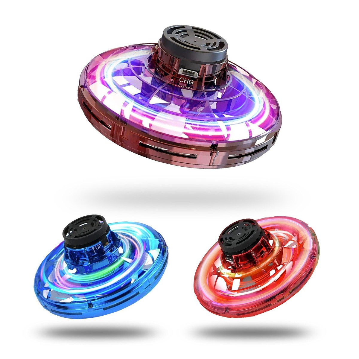 Zummy Flying Mini UFO Toy for Kids with RGB Lights, USB Fast