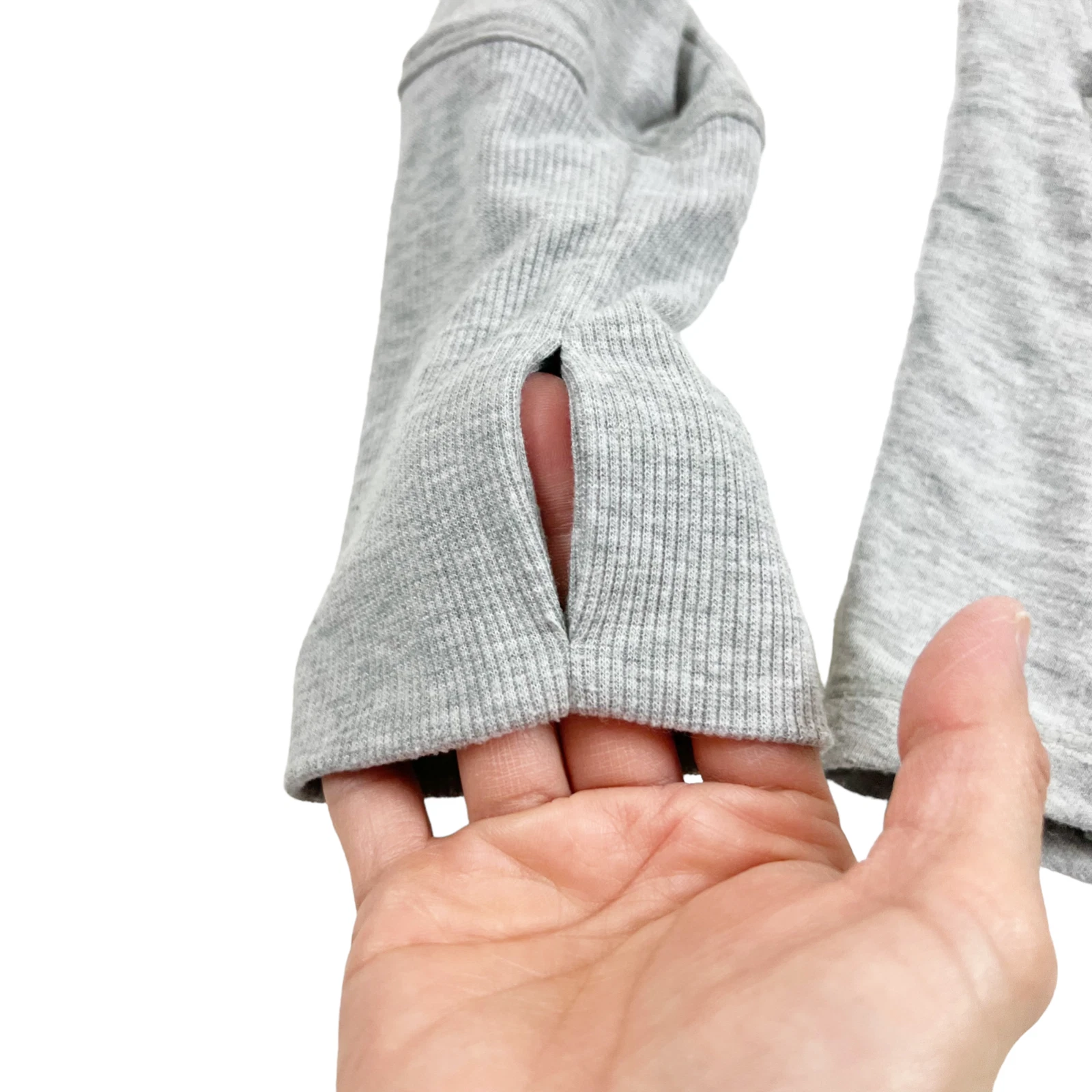 yogalicious long sleeve soft zip hem pullover thumb hole sweatshirt