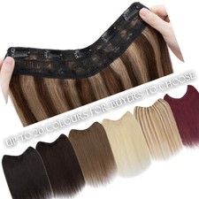 Clip In 100 Remy Human Hair Extensions THICK One Piece 3/4 Full Head V-Shape us