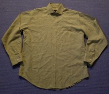 Bugatchi Uomo Yellow Check Casual Dress Long Sleeve Shirt - Size Medium M