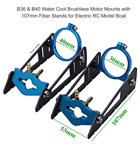 B36 / B40 Water Cool Brushless Motor Mount W/ fiber stand for RC Model Boat - Picture 25 of 30