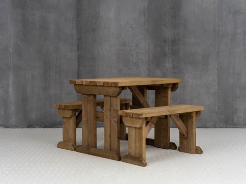 Picnic Table and Bench Set Wooden Outdoor Garden Furniture, Aspen Heavy Duty - Picture 27 of 66