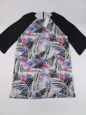 COOPER ST BLACK WHITE PINK BLUE STRIPES TUNIC 3/4 SLEEVE SHIRT DRESS SZ 6 NEW!