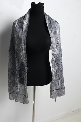 Dents Damen Paisley Print Schal - Grau - (B99)