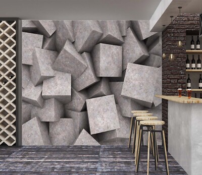3D Gray Geometry A4777 Business Wallpaper Wall Murals Self-adhesive Commerce