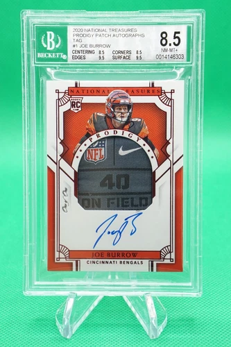 2020 National Treasures Prodigy Patch Auto Tag 1/1 Joe Burrow RPA BGS 8.5 R6220J