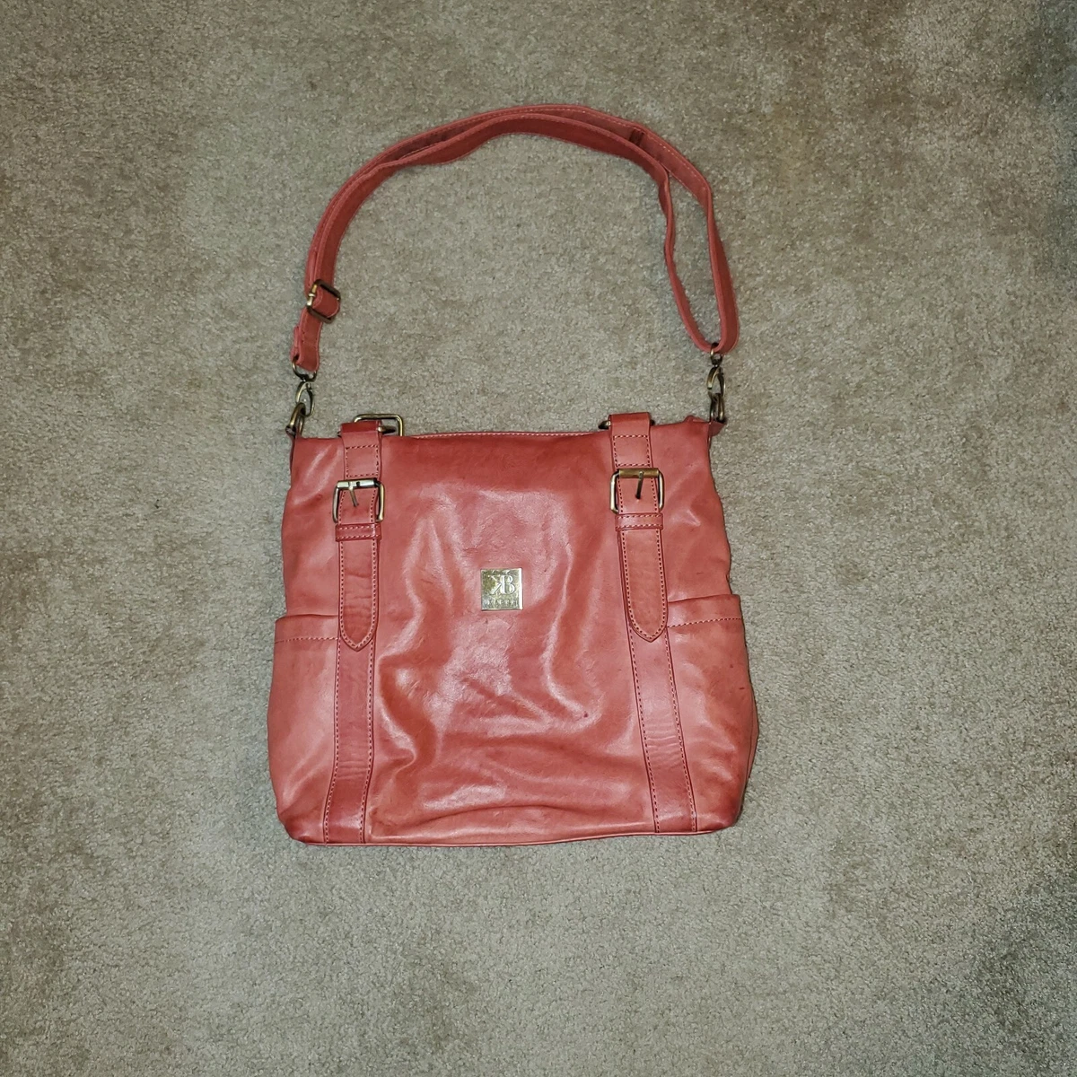Kaboo Leather Pink Watermelon Handbag Purse With Tablet Pocket Jenna Style