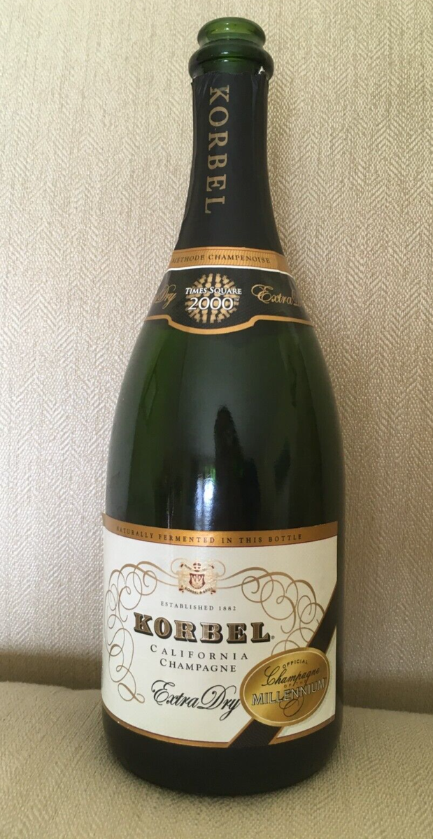 Vintage Korbel 'Times Square 2000' 'Millenium' Champagne Bottle
