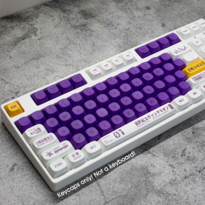 EVA-01 NEON Mecha-01 MA Profile PBT Keycap Set for Cherry MX