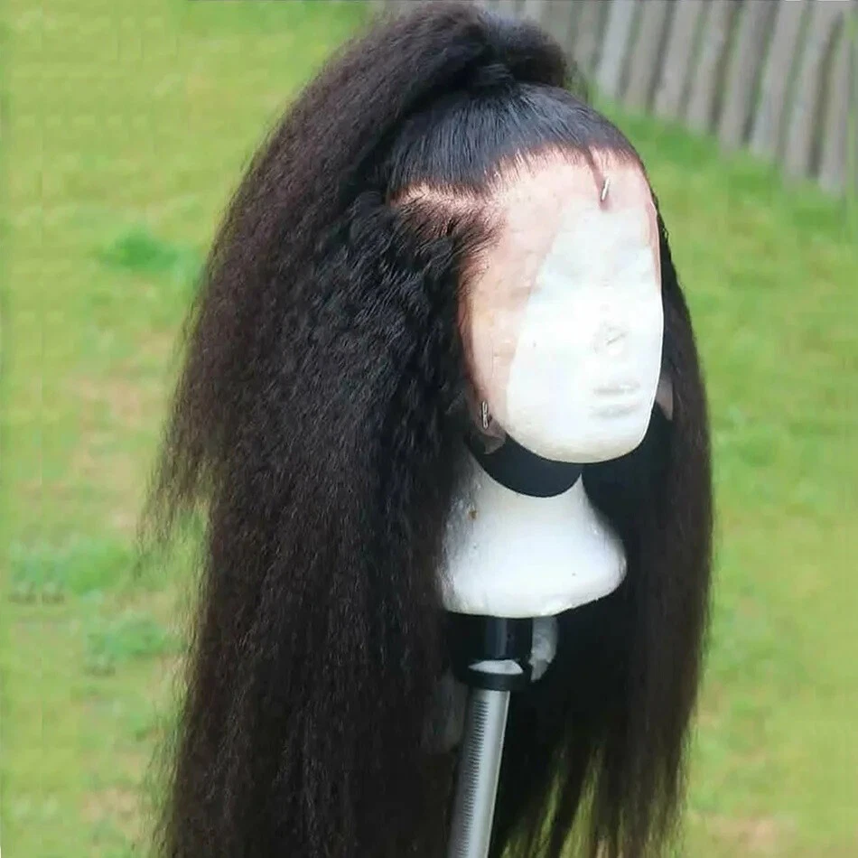 Kinky прямой 360 кружева фронтальный парик предварительно выщипанный высокий хвост Remy бразильский - Изображение 4 из 4