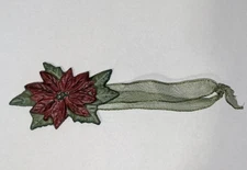 Longaberger Poinsettia Christmas Flower Tie-On ONLY Metal 2006