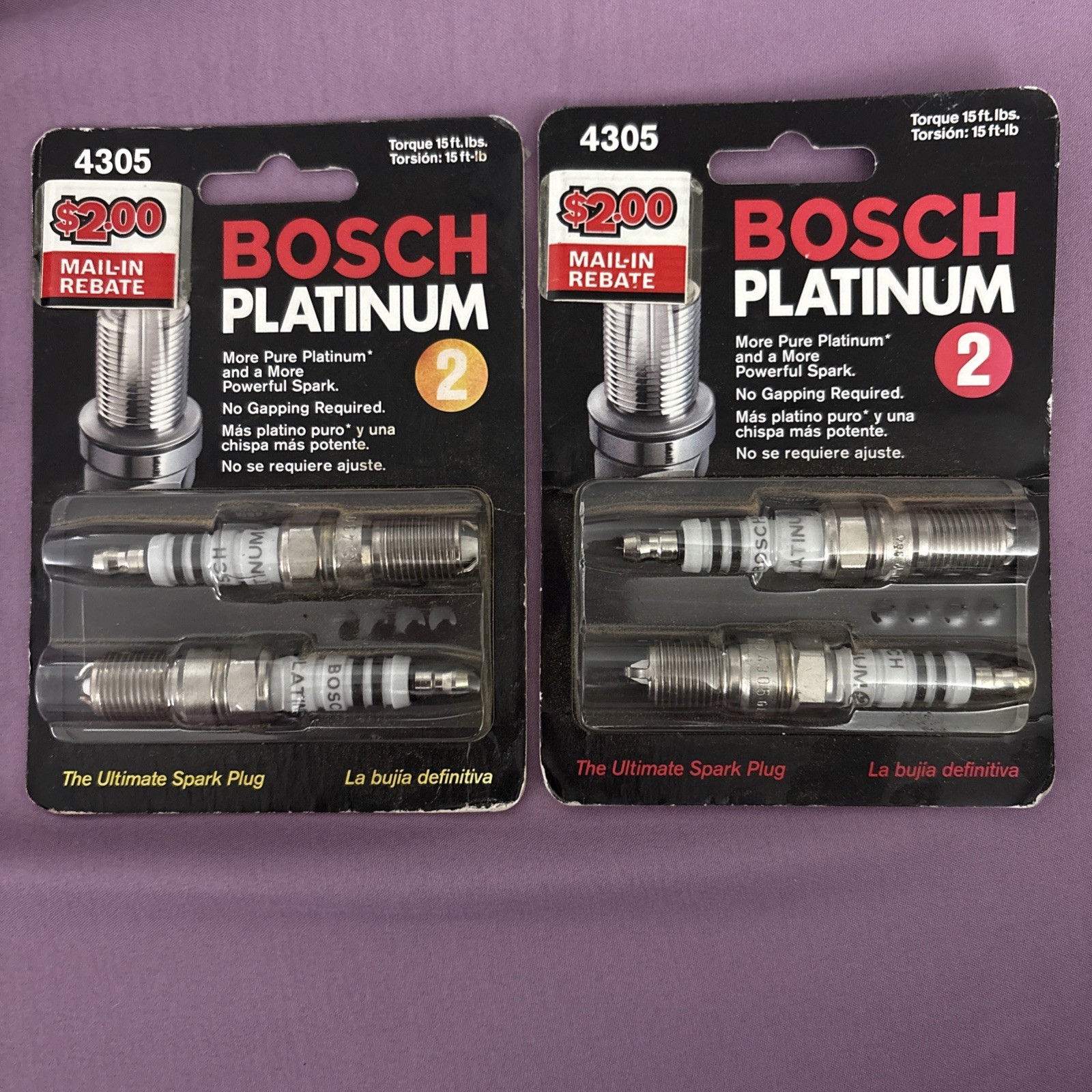 2 Sets Of 2 Bosch Spark Plugs4 Total - 4305
