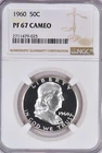 1960 Franklin Half Dollar Proof NGC PF 67 CAMEO PR 67 CAM Frosty Silver Coin 50C