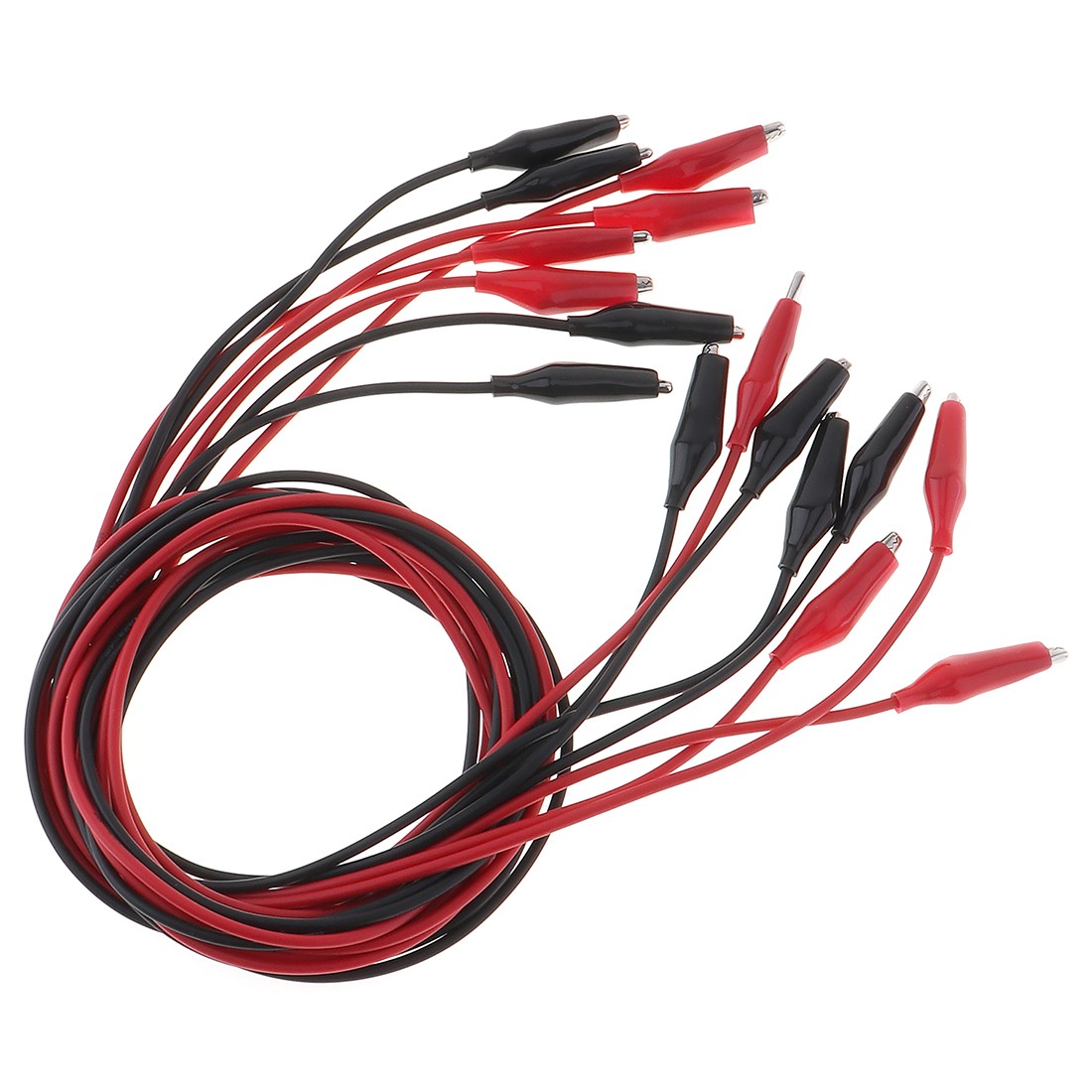 8pcs Double-ended Wire Crocodile Alligator Clips Test Line Leads Jumper Cable US