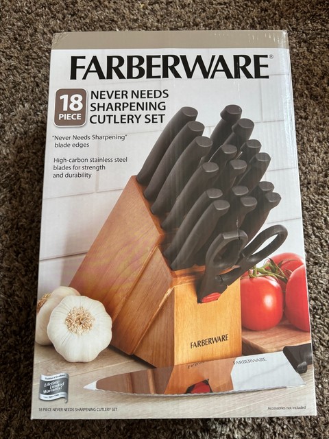 Farberware Never Needs Sharpening 18-Piece Knife Block Set