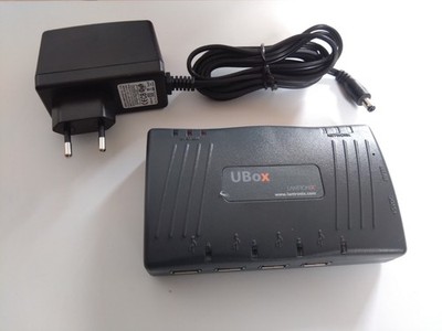 Lantronix UBox UBX-4100 Rev A11 Serial Server Ethernet (10/100 Mbit) zu 4x USB