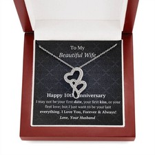10th Anniversary Gift for Wife, To My Wife Necklace, Christmas Gifts For Women, 