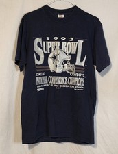Dallas Cowboys 1993 Super Bowl Trench Tag Single Stitch T-shirt Lg Vintage