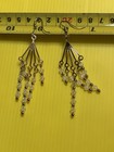 VINTAGE  Sweeper Earrings 2 3/4” Long Designer Crystals Gold Tone Hook PIERCED — photo 6