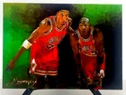 Michael Jordan & Scottie Pippen 9/50 Limited Edition Signed Edward Vela card