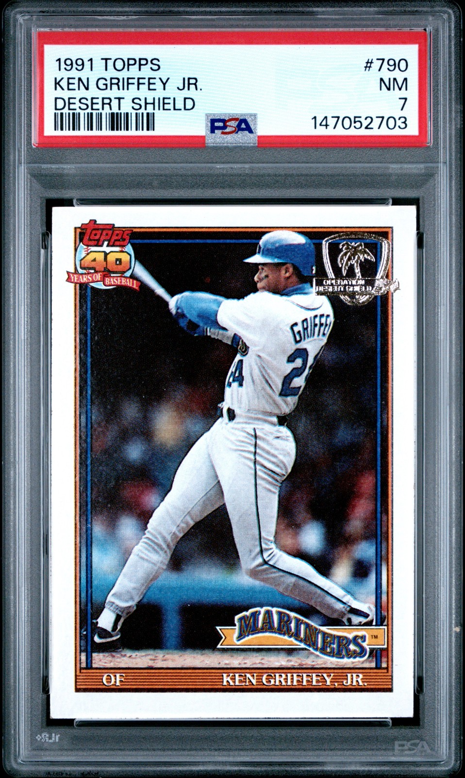 1991 TOPPS DESERT SHIELD #790 KEN GRIFFEY JR. PSA 7