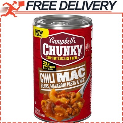Campbell's Chunky Soup, Chili Mac Soup, 21g Protein/Can, 18.8 Ounce Can