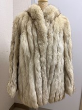 SAGA FOX Real Fur Coat Jacket Vintage Woman Fashion Beige Used From Japan