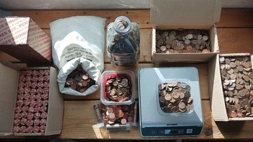 1000 pennies 5.6Lbs bulk 1982-2025 unsearched lincoln memorial pennies