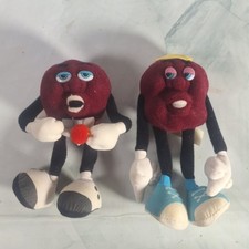 California Raisins Bendable 6" Plush Figures 1988 Applause Set Of 2 Vintage