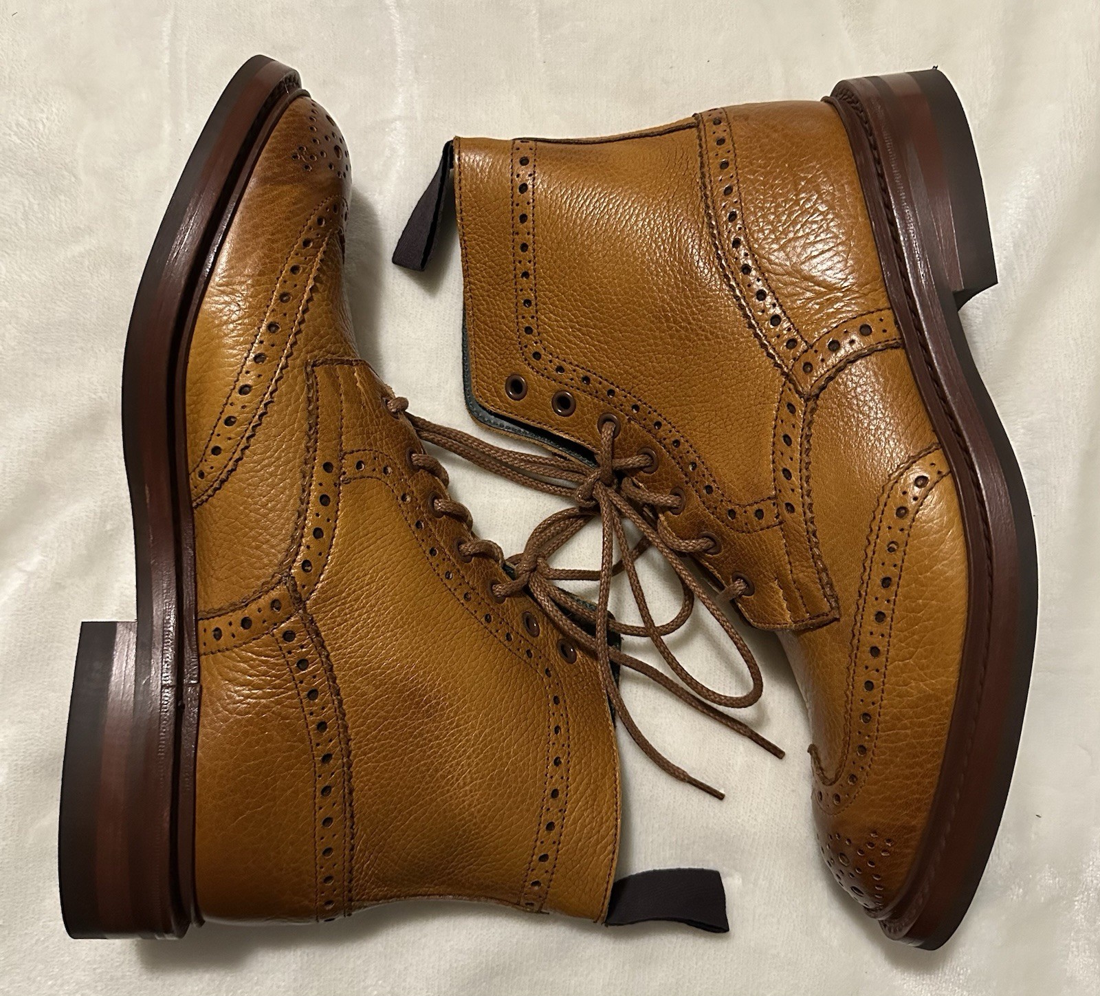 Trickers Stow Acorn Muflone Burnished Brogue Bocts UK 7.5 US 8.5