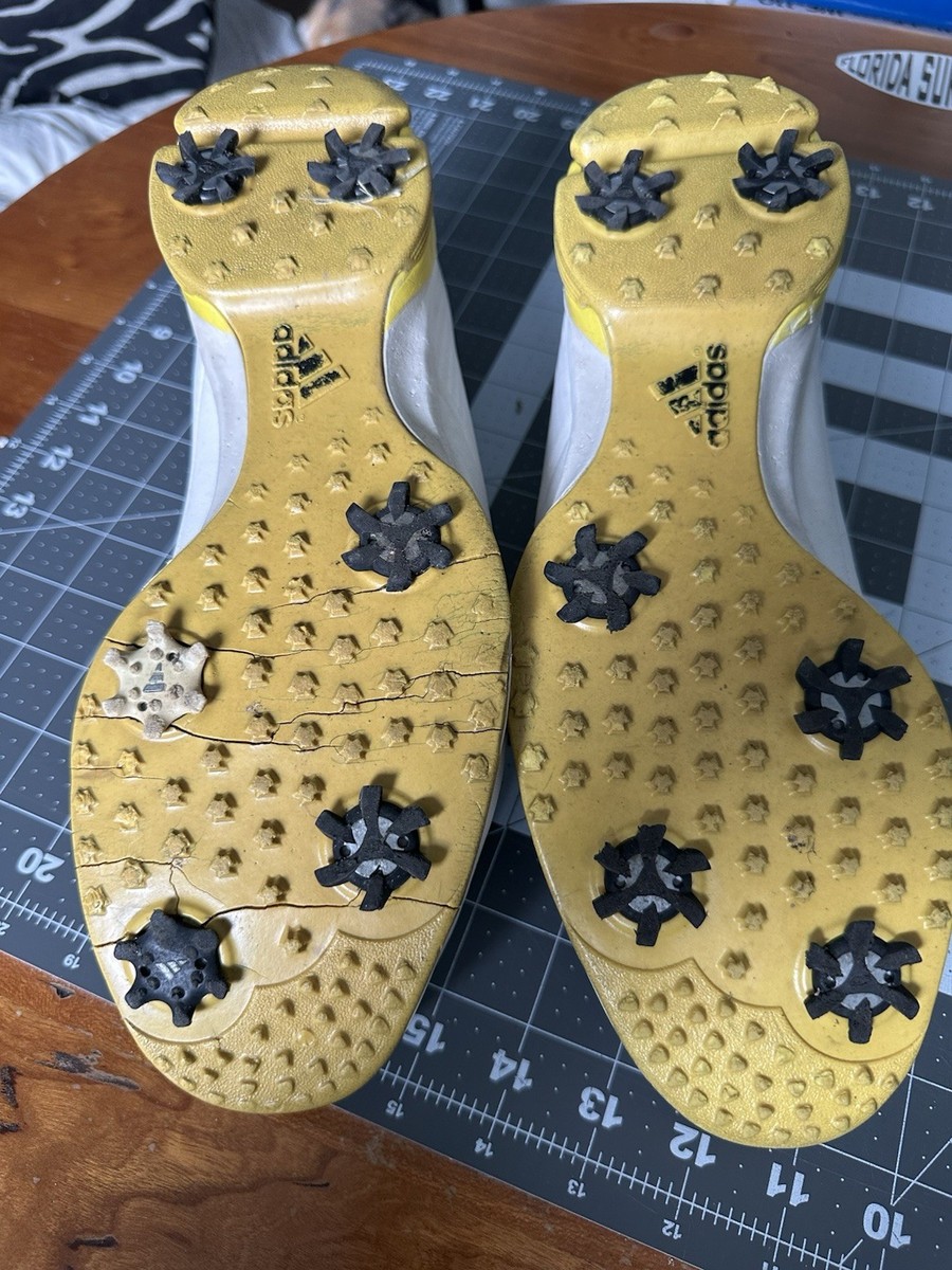 ADIDAS Adizero EVG-791003 Men's Golf Shoes White With Yellow Bottom US Size 10 View 6