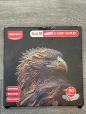 Lemeitu Dual Til Acrylic Paint Markers Water Based Quick Dry 30 Colors NEW