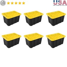 Heavy Duty Industrial Totes Storage Bin Snap-On Lid Stackable 27 Gallon
