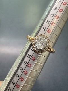 14K Yellow Gold THE LEO PRISMA Diamond Oval Cut Halo Engagement Ring