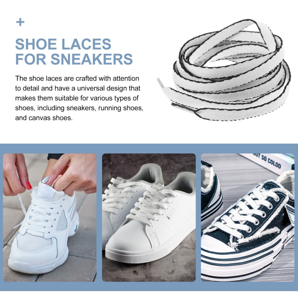 APL 4 paia di lacci bianchi e neri lacci piatti per scarpe