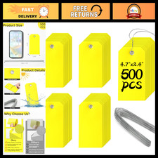 500 Waterproof Plastic Shipping Tags - Heavy Duty Labeling with Wire String, 4.7