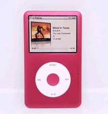  REFURBISHED Apple iPod 7th Gen Red  (160GB), New Battery , Front and Back .