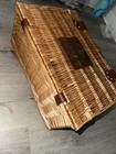 Picnic Basket Wicker Set for 2 Glass Plates, Stemware, Metal Utensils — photo 8