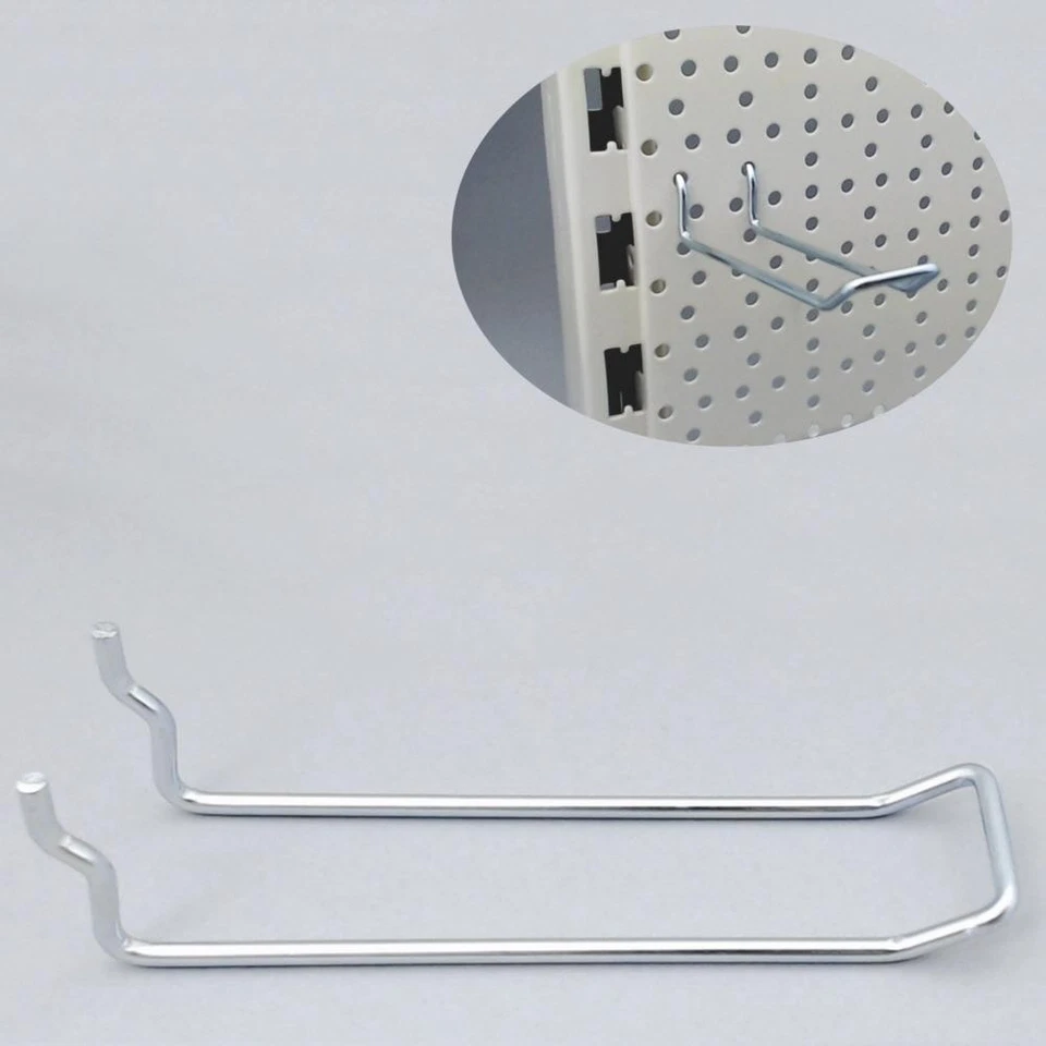 MARKENLOS HD120= 50 Doppelhaken L12cm für Tegometall Rückwand gelocht Tego Lochwandhaken