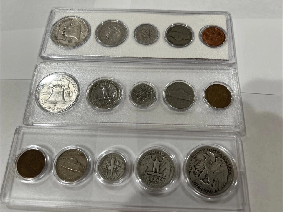 1947,1948,1949- MINT SET (3 Lots Sets) 90 % SILVER. - Image 4 of 4