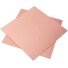 2 Pieces 99.9 Pure Copper Sheet, 6" x 6", 24 Gauge 0.5mm Thickness, Film Attac