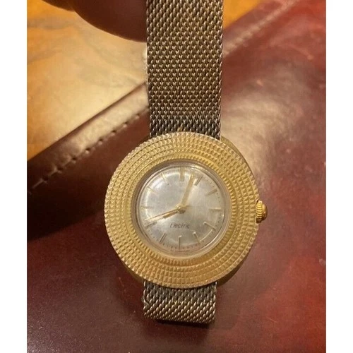 VTG Women's 30mm Gold Tone German Made Timex Electric Watch, Repair