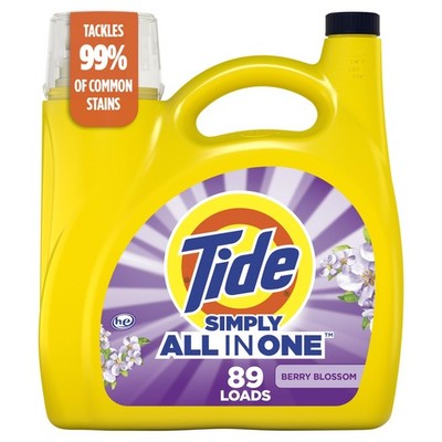 Tide Simply All-In-One Liquid Laundry Detergent, Berry 117 Fl Oz (Pack of 1) 