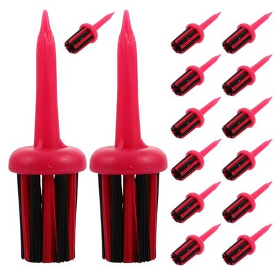 Ukcoco Golf Tees, Brush Tees, 62Mm, 15-Pack, Multicolor, Plastic, Durable, Easy_