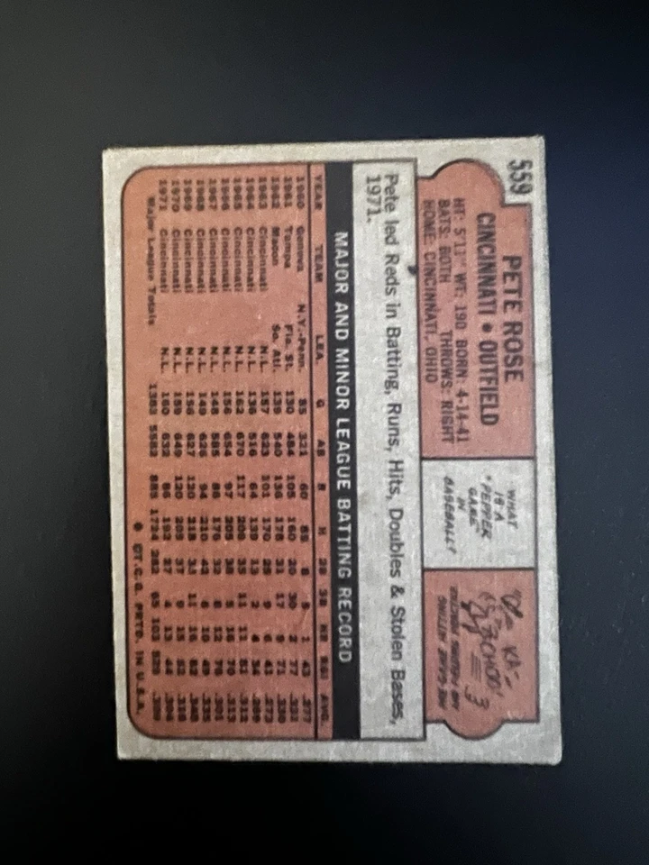 1972 Topps - Pete Rose #559 Foto 2 de 2